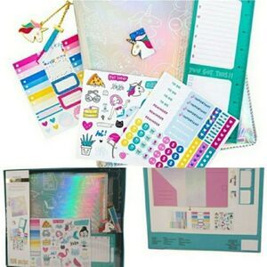 NEW 160 piece GIRLS PASTEL SHIMMER CUSTOM PLANNER NOTEBOOK & ACCESSORY KIT NWT